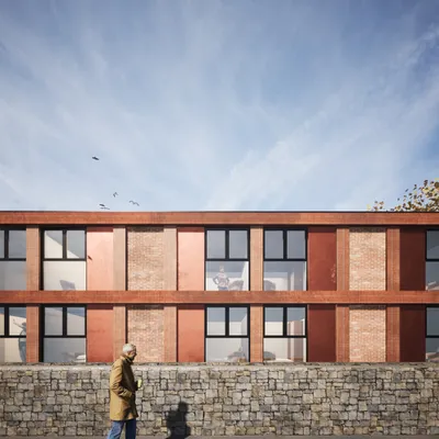 042 Residential Block Front View