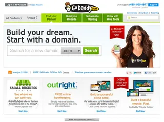 Godaddy website before