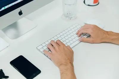 Close up of Jason typing