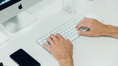Close up of Jason typing