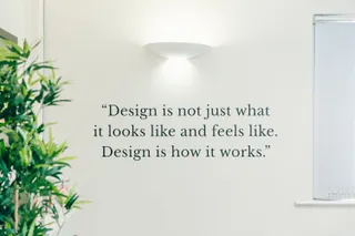 Close up of a quote in the studio