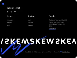 Skew ipad footer